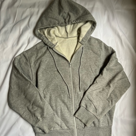 alo gray hype full zip hoodie sz small - Picture 4 of 6